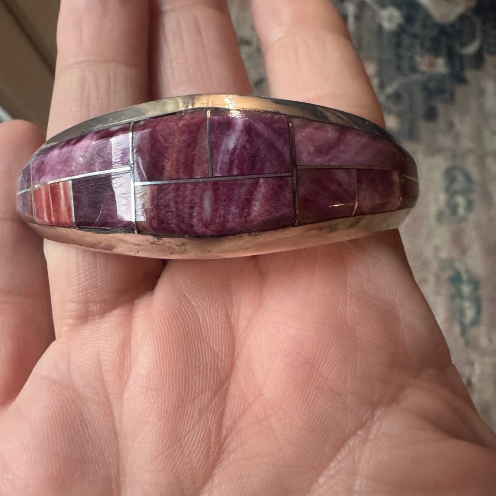 Purple Spiny Oyster Cuff Bracelet